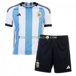 Maglia Argentina Divisa Home Mondiali 2022 Manica Corta ,Bambino