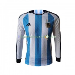 Maglia Argentina Divisa Home Mondiali 2022 Manica Lunga ,Uomo