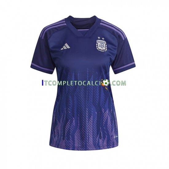 Maglia Argentina Divisa Away Mondiali 2022 Manica Corta,Donna