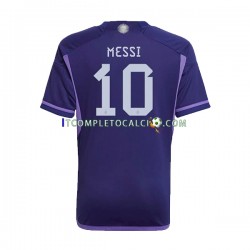 Maglia Argentina Lionel Messi 10 Divisa Away Mondiali 2022 Manica Corta ,Uomo
