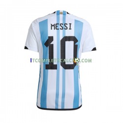 Maglia Argentina Lionel Messi 10 Divisa Home Mondiali 2022 Manica Corta ,Uomo