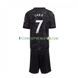 Maglia Arsenal Saka 7 Divisa Away 2022-2023 Manica Corta ,Bambino