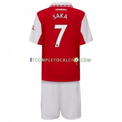 Maglia Arsenal Saka 7 Divisa Home 2022-2023 Manica Corta ,Bambino