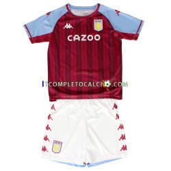 Maglia Aston Villa Divisa Home 2021-2022 Manica Corta ,Bambino
