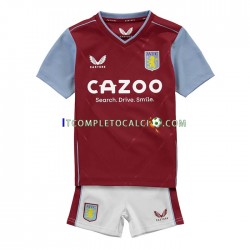 Maglia Aston Villa Divisa Home 2022-2023 Manica Corta ,Bambino