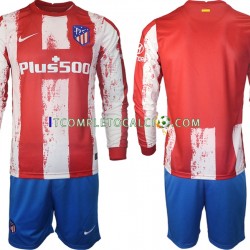 Maglia Atlético Madrid Divisa Home 2021-2022 Manica Lunga ,Bambino