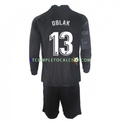 Maglia Atlético Madrid Jan Oblak 13 Portiere Divisa Away 2021-2022 Manica Lunga ,Bambino