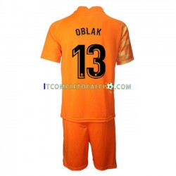Maglia Atlético Madrid Jan Oblak 13 Portiere Divisa Home 2021-2022 Manica Corta ,Bambino
