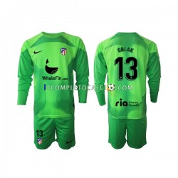 Maglia Atlético Madrid Jan Oblak 13 Portiere Divisa Home 2022-2023 Manica Lunga ,Bambino