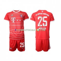Maglia FC Bayern München Muller 25 Divisa Home 2022-2023 Manica Corta ,Bambino