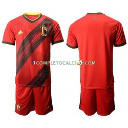Maglia Belgio Euro 2020 Divisa Home Manica Corta ,Bambino