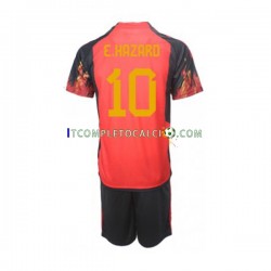 Maglia Belgio Hazard 10 Divisa Home Mondiali 2022 Manica Corta ,Bambino