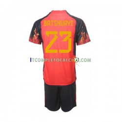 Maglia Belgio Michy Batshuayi 23 Divisa Home Mondiali 2022 Manica Corta ,Bambino