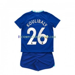 Maglia Chelsea Kalidou Koulibaly 26 Divisa Home 2022-2023 Manica Corta ,Bambino