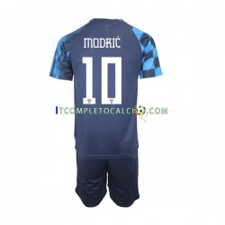 Maglia Croazia Modrić 10 Divisa Away Mondiali 2022 Manica Corta ,Bambino