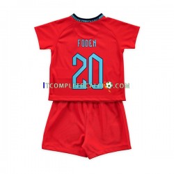 Maglia Inghilterra Foden 20 Divisa Away Mondiali 2022 Manica Corta ,Bambino