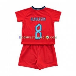Maglia Inghilterra Henderson 8 Divisa Away Mondiali 2022 Manica Corta ,Bambino
