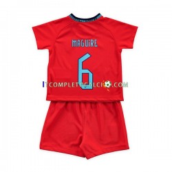 Maglia Inghilterra Maguire 6 Divisa Away Mondiali 2022 Manica Corta ,Bambino