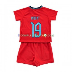 Maglia Inghilterra Mount 19 Divisa Away Mondiali 2022 Manica Corta ,Bambino
