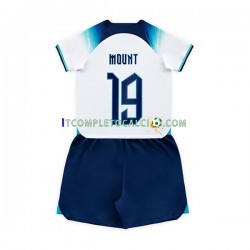 Maglia Inghilterra Mount 19 Divisa Home Mondiali 2022 Manica Corta ,Bambino