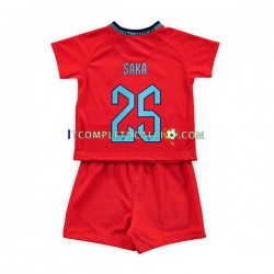 Maglia Inghilterra Saka 25 Divisa Away Mondiali 2022 Manica Corta ,Bambino