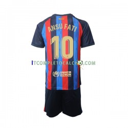 Maglia FC Barcelona Ansu Fati 10 Divisa Home 2022-2023 Manica Corta ,Bambino