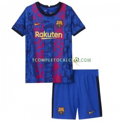 Maglia FC Barcelona Terza Divisa 2021-2022 Manica Corta ,Bambino