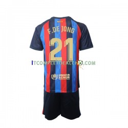 Maglia FC Barcelona Frenkie de Jong 21 Divisa Home 2022-2023 Manica Corta ,Bambino