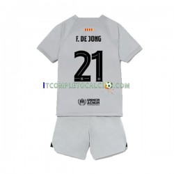Maglia FC Barcelona Frenkie de Jong 21 Terza Divisa 2022-2023 Manica Corta ,Bambino