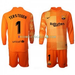 Maglia FC Barcelona Ter Stegen 1 Portiere Divisa Home 2021-2022 Manica Lunga ,Bambino
