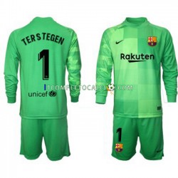 Maglia FC Barcelona Ter Stegen 1 Portiere Terza Divisa 2021-2022 Manica Lunga ,Bambino
