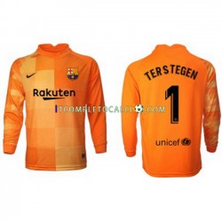 Maglia FC Barcelona Ter Stegen 1 Portiere Divisa Home 2021-2022 Manica Lunga ,Uomo