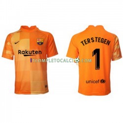 Maglia FC Barcelona Ter Stegen 1 Portiere Divisa Home 2021-2022 Manica Corta ,Uomo
