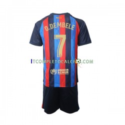 Maglia FC Barcelona Ousmane Dembele 7 Divisa Home 2022-2023 Manica Corta ,Bambino