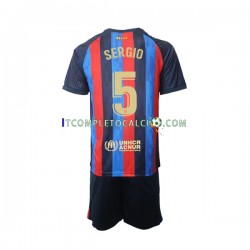 Maglia FC Barcelona Sergio Busquets 5 Divisa Home 2022-2023 Manica Corta ,Bambino