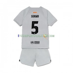 Maglia FC Barcelona Sergio Busquets 5 Terza Divisa 2022-2023 Manica Corta ,Bambino