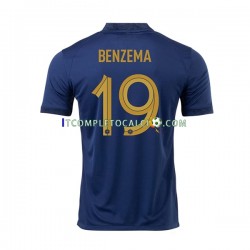 Maglia Francia Benzema 19 Divisa Home Mondiali 2022 Manica Corta ,Uomo