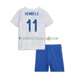 Maglia Francia Dembele 11 Divisa Away Mondiali 2022 Manica Corta ,Bambino