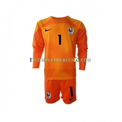 Maglia Francia Hugo Lloris 1 Portiere Divisa Away Mondiali 2022 Manica Lunga ,Bambino