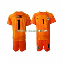 Maglia Francia Hugo Lloris 1 Portiere Divisa Away Mondiali 2022 Manica Corta ,Bambino