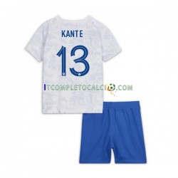 Maglia Francia Kante 13 Divisa Away Mondiali 2022 Manica Corta ,Bambino