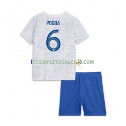 Maglia Francia Pogba 6 Divisa Away Mondiali 2022 Manica Corta ,Bambino