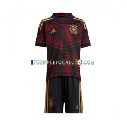 Maglia Germania Divisa Away Mondiali 2022 Manica Corta ,Bambino