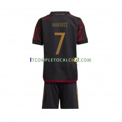Maglia Germania Havertz 7 Divisa Away Mondiali 2022 Manica Corta ,Bambino