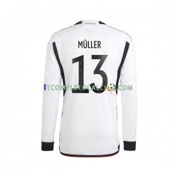 Maglia Germania Thomas Muller 13 Divisa Home Mondiali 2022 Manica Lunga ,Uomo
