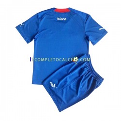 Maglia Islanda Divisa Home 2022 Manica Corta ,Bambino