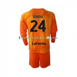 Maglia Inter Milan Andre Onana 24 Portiere Quarto Divisa 2022-2023 Manica Lunga ,Bambino