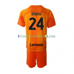 Maglia Inter Milan Andre Onana 24 Portiere Quarto Divisa 2022-2023 Manica Corta ,Bambino