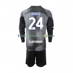 Maglia Inter Milan Andre Onana 24 Portiere Divisa Home 2022-2023 Manica Lunga ,Bambino