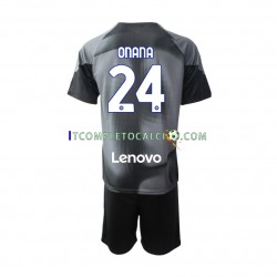 Maglia Inter Milan Andre Onana 24 Portiere Divisa Home 2022-2023 Manica Corta ,Bambino